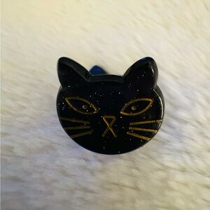 Mini Hair Claw Clip, Black Cat Face